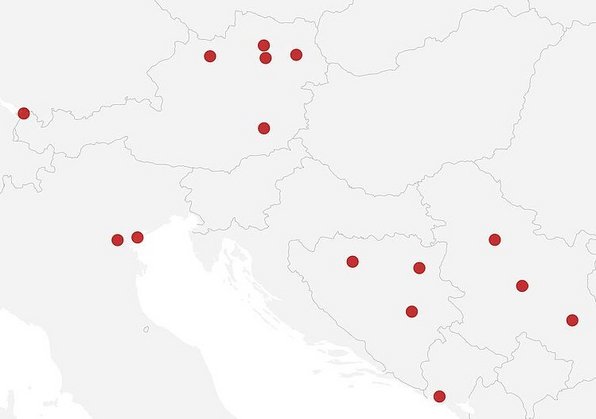 Map: PHAIDRA partners in Europe