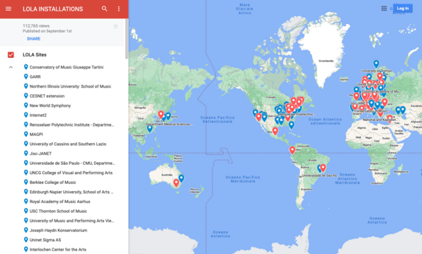 Screenshot: LoLa Installations Map