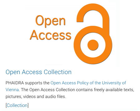 Phaidra Open Access Collection (Screenshot)
